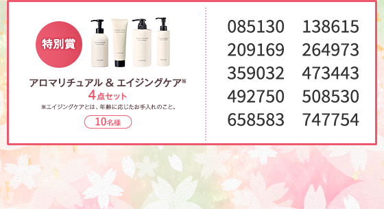 特別賞 アロマリチュアル&エイジングケア4点セット